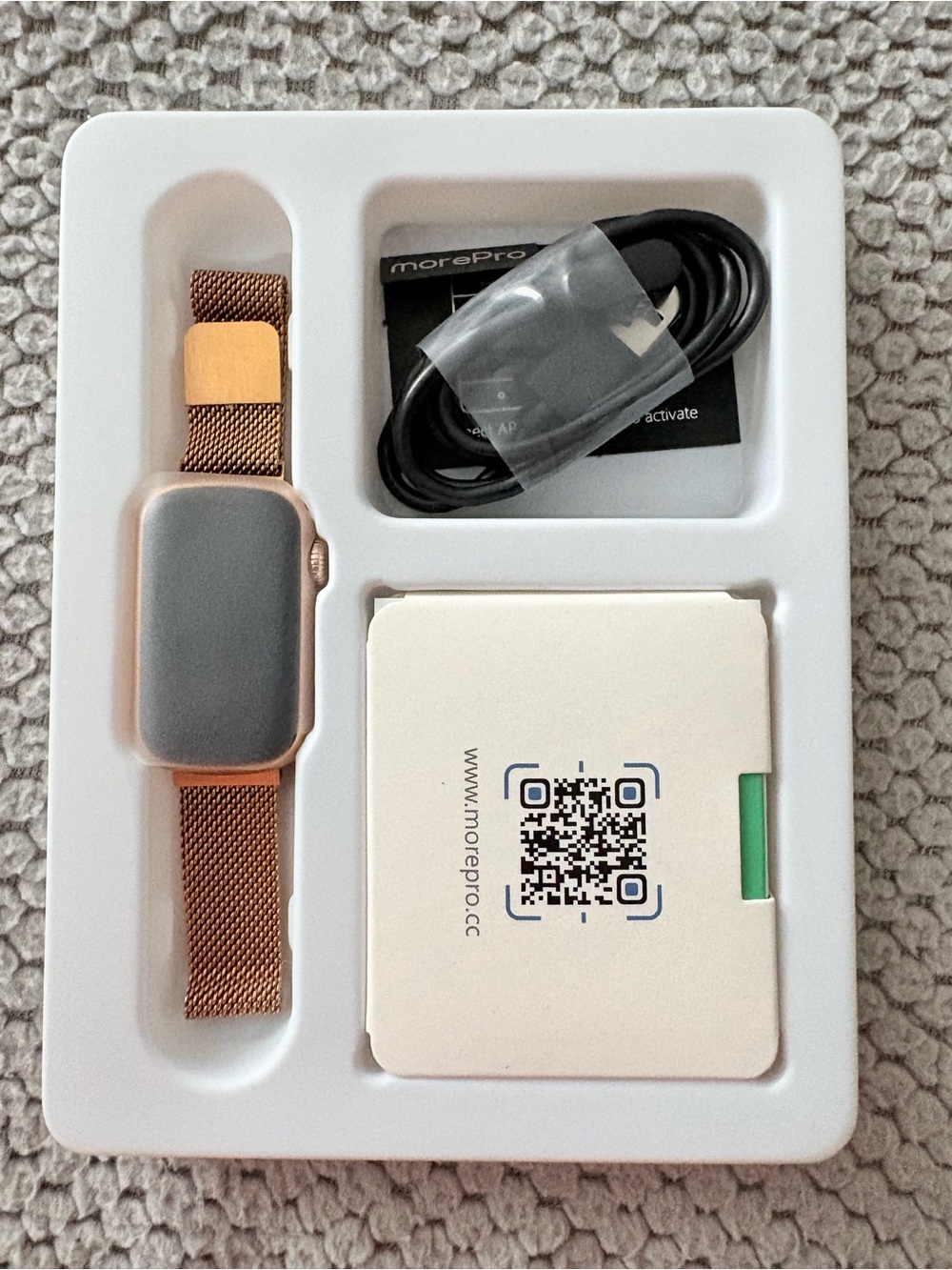 Amazon Rose Gold Smartwatch with Mesh Band